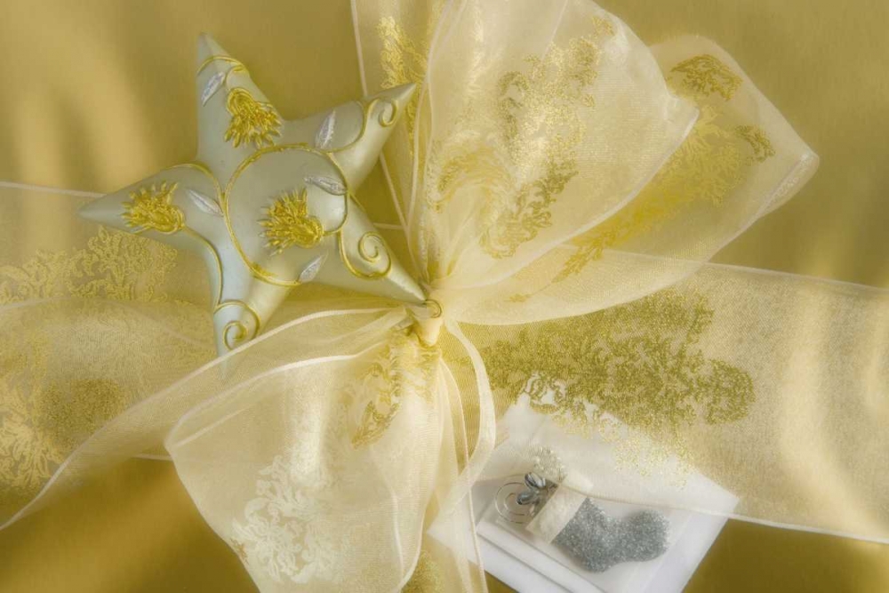 Detail of decorations on a Christmas gift